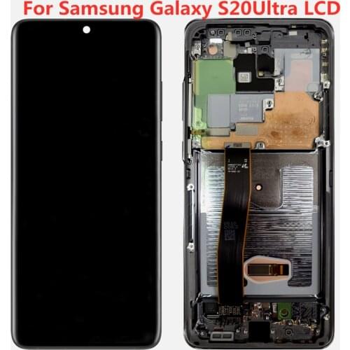 Original for Samsung Galaxy S20 Ultra LCD G988 G988F G988B/DS S20Ultra with frame display touch screen digitizer with black dots