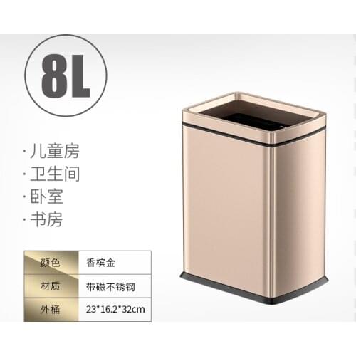 Luxury Office Bathroom Basket Desk Trash Can Car Recycle Bin Outdoor Sorting Waste Bin Gold Trash Can Prullenbak Home Eg50lj