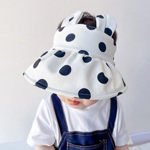 Beach Adjustable Cute Sun Hats Baby Hat With Ears 2021 New Sun Visor Hat UV Protection Korean Style Visor Cap For Kids Hats Caps