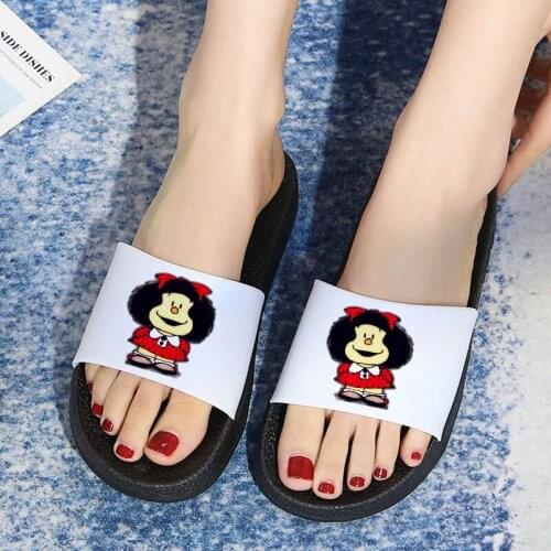 Kawaii Cartoon Printing Lady Slipper 2021 women slippers Ulzzang Harajuku Flat Shoes Casual slippers for women zapatillas mujer