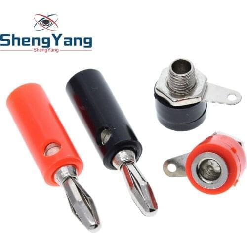 ShengYang 1set Male And Female J072 4mm Banana Plug Male And Female To Insert Connector Banana Pin DIY Model Parts