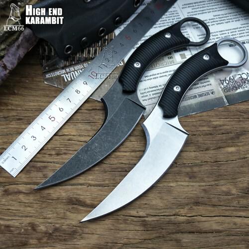 Mako tactical karambit knife M690 stainless steel blade hunting survival Fixed knives black G10 handle Bastine claw knife tool