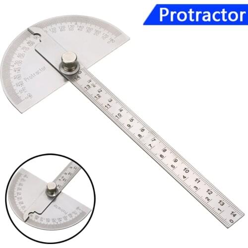 1pc 0-180 Degree Protractor Angle Meter Stainless Steel Angle Ruler Construction For Worker Woodworking Measure Tool