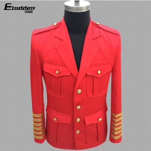 Court uniform clothes men suits designs masculino homme terno stage singers jacket men blazer dance star style dress black red