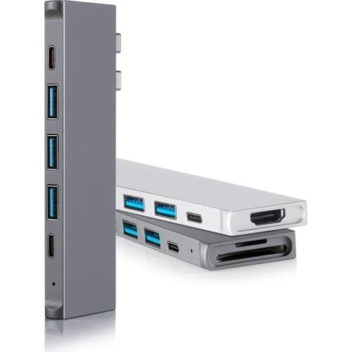 USB 3.1 Type-C Hub To HDMI-compatible Adapter USB-C Hub TF Reader Type C HDMI-compatible USB 3.0 Adapter for Thunder-bolt