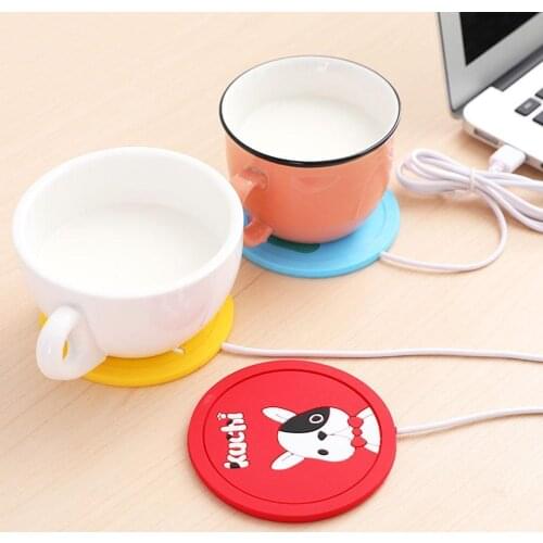 USB Power Suply Office Tea Coffee Cup Mug Cartoon Animal Dog Giraffe Elephant Heating Mat Warmer Pad Electric Insulation Coaster