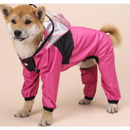 Waterproof Dog Raincoat Small Medium Large Dog Rain Jacket Hooded Adjustable Spring Pet Clothes Safety Overalls Full Range Sizes