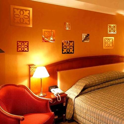 Mirror acrylic three-dimensional wall stickers bathroom decoration mirror crystal wall decoration