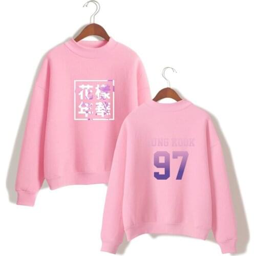 Bangtan boy jung kook97 Harajuku Pink Lovely Kawaii Casual Tops Young Forever Letter Print O-Neck Womens Hooded Sweatshirt