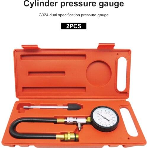 0-300PSI Gasoline Engine Compression Tester Car Motorcycle Cylinder Pressure Gauge Tester Kit Leak Diagnosis Kit with Toolbox