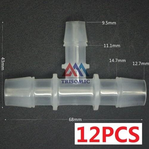12 pieces 12mm*10mm*12mm T type Reducing Connector Tube Joiner Material PP Plastic Fitting Fish Tank Airline Aquarium