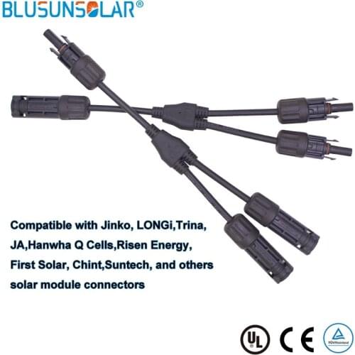 50 Pairs/Lot 2 to 1 Y Branch Connector TUV standard with 4mm2 solar cable For Solar System