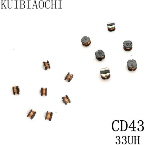 50pcs/LOT SMD Power Inductor CD43 33UH 330 4.5*4*3.2MM Unshielded winding inductor