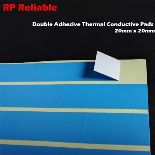 80pcs 20mm*20mm*0.25mm Double Sided Adhesive Glue Thermal Conductive Pad for LED Light Module, Chip, PCB DC/CD Case, Heat Sink