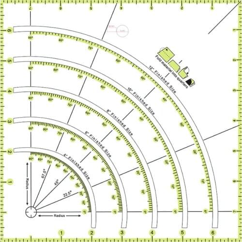 Arcs Shape Acrylic Measuring Supplies Sewing Tool Accessory DIY Patchwork Ruler Multi-function 1Pcs Splicing Ruler Home Use