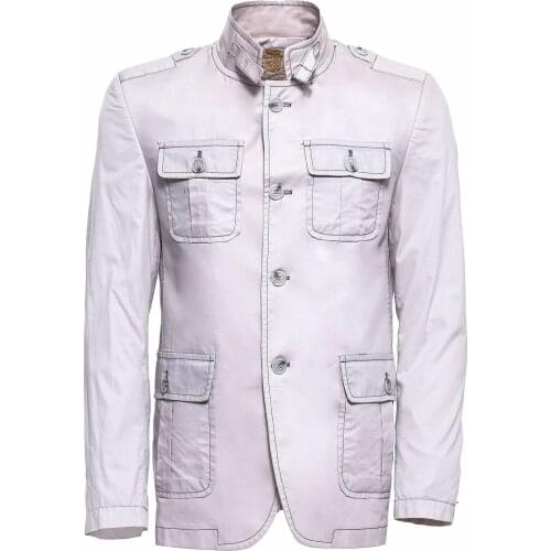 Mandarin Collar Beige Trenchcoat Wessi