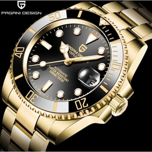 40MM PAGANI DESIGN Stainless Steel Mechanical Wristwatch Luxury Sapphire Glass Automatic Watches 100M Waterproof Watch for Men