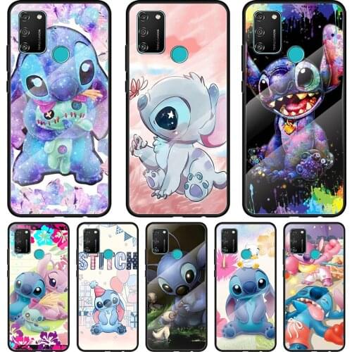 Lilo Stitch Cartoon Tempered Glass Cover For Honor 30 20 10 9X 8X Pro Plus Lite Silicone Phone Case Coque