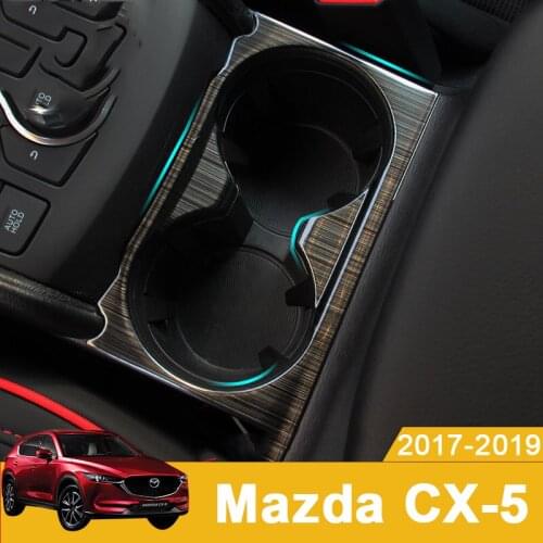 Stainless Steel Car Rear Seat Water Cup Holder Coffee Bottle Placement Covers Trim For Mazda CX-5 CX5 2017 2018 2019 Accessories