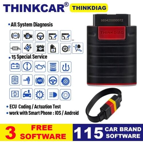Thinkdiag OBDII Scanner full system Car Diagnostic Tool think diag OBD2 Code Reader 15 reset services PK AP200 easydiag golo