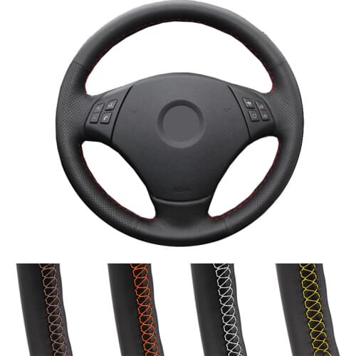 DIY Customized Car Steering Wheel Cover For BMW E90 320 318i 320i 325i 330i 320d X1 328xi 2007 Auto Leather Steering Wrap