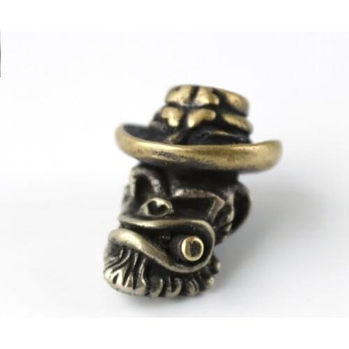 EDC Knife Brass Monkey Skull Lanyard Bead Paracord Beads DIY Brass Pendant