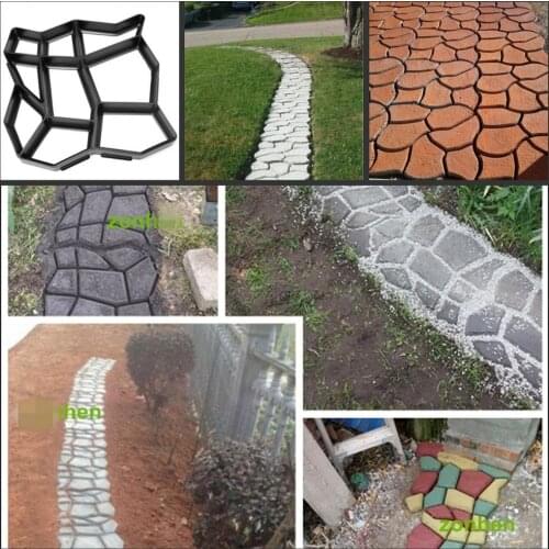 43CMX43CM DIY Plastic Path Maker Mold Manually Paving Cement Brick Molds The Stone Road Auxiliary Tools For Garden Decor