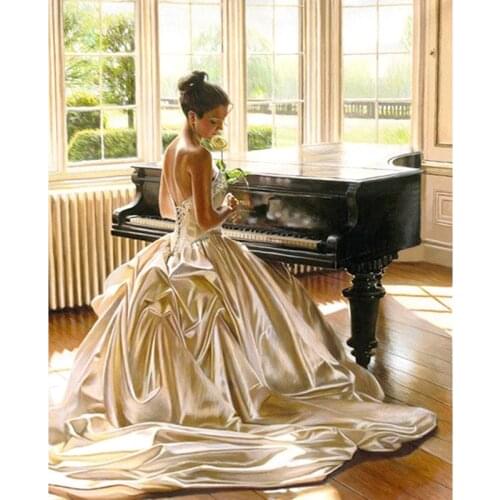 Photo Custom! Private custom! 5D DIY Diamond Painting! piano girl Diamond Painting Full Diamond mosaic Rhinestone Embroidery,art