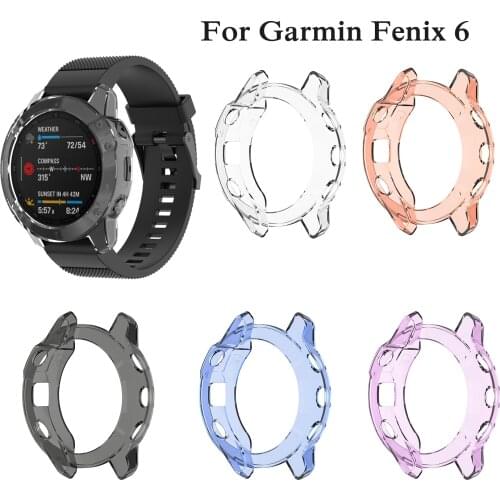 For Garmin Fenix 6 classic TPU Watch Cases Cover classic Bracelet Protective Frame Shell Replacement Shockproof Clear Watch Case