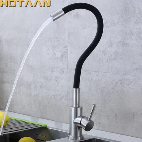 Free Shipping Solid Stainless steel Kitchen Mixer Cold and Hot Kitchen Tap Single Hole Water Tap Kitchen Faucet torneira cozinha