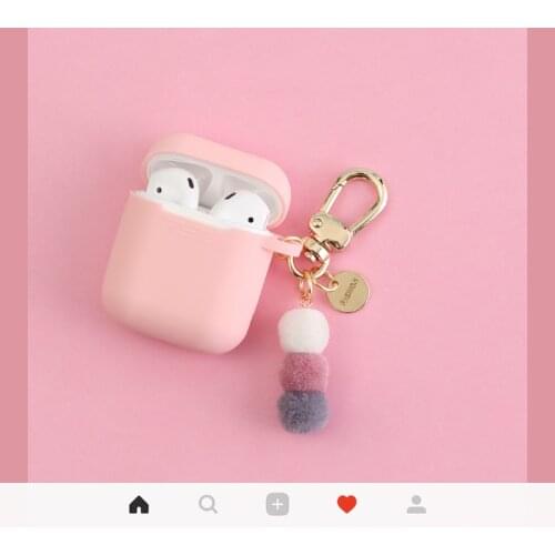 Cute Korean Plush Keychian For Airpods Earphone Case Bluetooth Wireless Protective Cover For Apple AirPods Case Plush Pendant