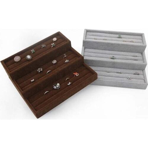 Multi-layer Ring Earrings Organizer Ear Studs Display Stand Holder Rack Tray Plate Box Case Ring Earrings Box