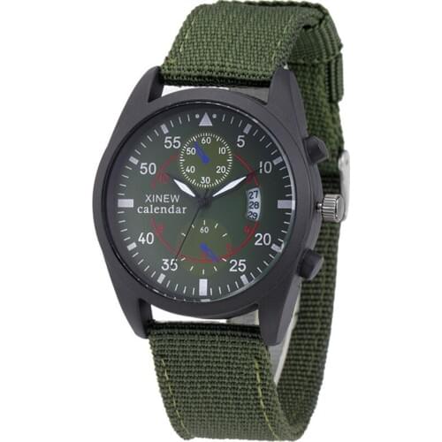 Mens Brand Watches Fashion Nylon Band Decoration Calendar Military Sports Quartz Wristwatches Erkek Army Saat Relogio Masculino