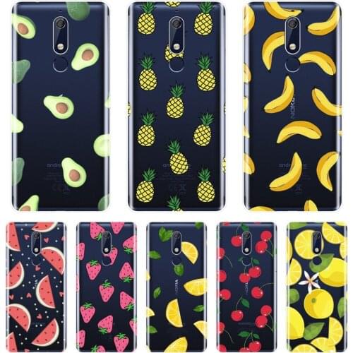 Soft Phone Case For Nokia 2.1 3.1 5.1 6.1 7.1 Silicone Pineapple Avocado Banana Back Cover For Nokia 2.1 3.1 5.1 6.1 7.1 Plus