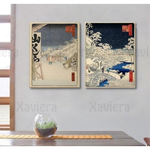 Japanese Style Retro Wall Art Poster Traditional Landscape Painting Canvas Painting Printing Picture Home Decoration Living Room