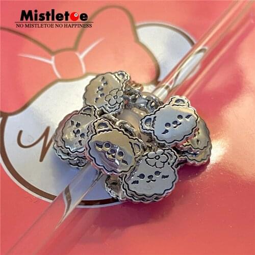 Mistletoe 925 Sterling Silver Cartoon Bear Spacer Charm Bead Jewelry