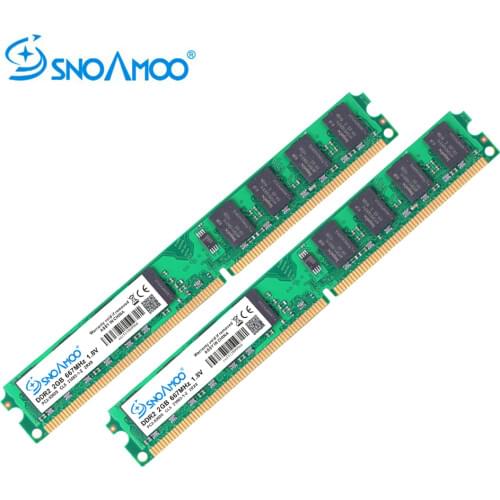 SNOAMOO Desktop PC RAMs DDR2 4GB(2GBx2pcs) RAM 667MHz PC2-6400S 240-Pin 1.8V DIMM For intel Compatible Computer Memory Warranty
