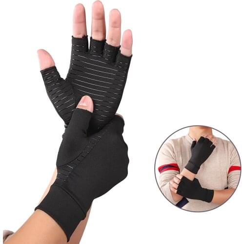 1 Pair Sport Fitness Gloves 2 colors Hand Arthritis Joint Pain Relief Wrist Brace Exercise Health Care Half-finger Gloves