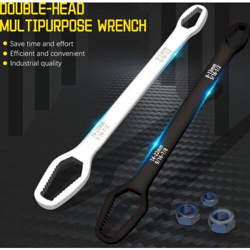 8-22mm Double-Head Universal Hand Tools Spanner Ratchet Self-Tightening Wrench Key Set Screw Nuts Wrenches Repair Double-Headed