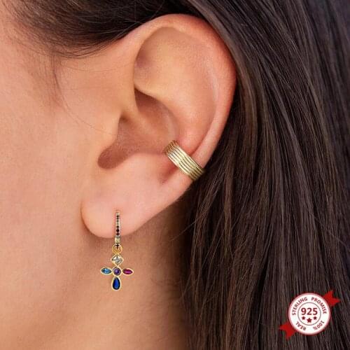 Exquisite 925 Silver Ear Needle Shiny Inlaid Shiny Gemstone Drop Earrings Zircon Earrings Women Suitable For Prom Gifts
