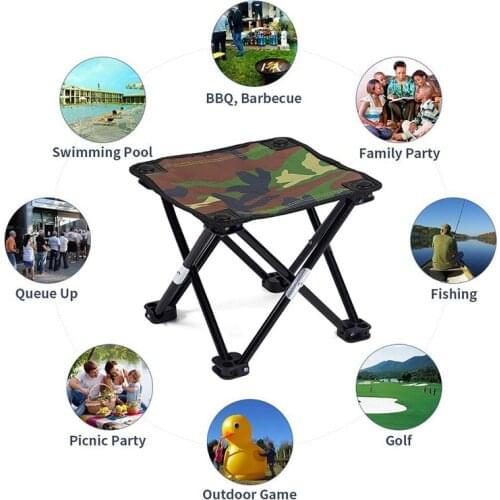 Foldable Fishing Chair Portable Camping Chair Folding Stool 600D Oxford Cloth Seat For Outdoor Picnic Beach Travel Hiking Chairs