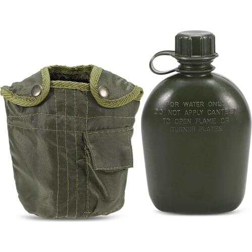 New Arrivels Outdoor Sport Military Aluminum Water Bottle With Army Green Cloth Cover For Camping Picnic Travel Water Bottle #40