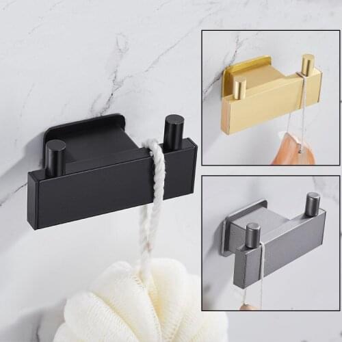 1Pc Creative Aluminum Wall-mounted Bathroom Robe Hook Wardrobe Porch Hanger Home Door Sundries Organizer