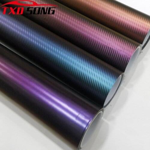 10/20/30/40/50x152CM Premium Green to Purple Chameleon 3D Carbon Fiber Vinyl Wrap Film Chameleon Car Sticker With Air Bubble
