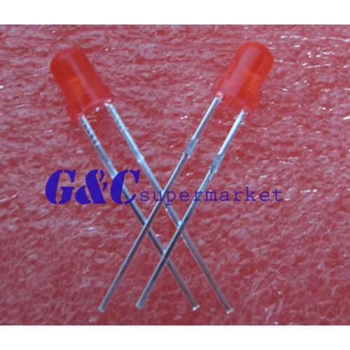 100Pcs Diffused LED 3MM RED COLOR RED LIGHT Super Bright GOOD QUALITY diy electronics