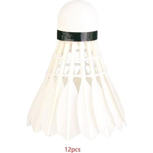 12pcs Training Feather Shuttlecocks Professional Badminton Ball Sports Match Outdoor Sport Practise White Badminton Ball