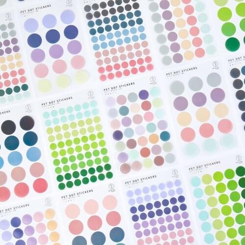 120pcs Dot Morandi Earth Color Scrapbook Album Photo Wall Journal Project Making Happy Card Decoration Sealing Stickers Decor