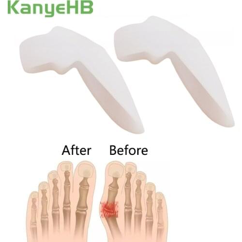 2Pcs Silicone Big Toe Separator Bunion Adjuster Hallux Valgus Bicyclic Corrector Gel Foot Fingers Pedicure Feet Tool H053