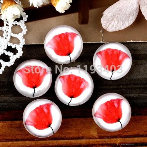 40PCS 12mm)/Round12mm 20mm 25mm 30mm Glass Cabochon DIY For jewelry finding Cameo Setting ,Dome Flat Back Beads-Flowers-69-1