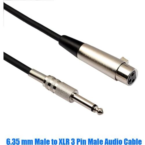 6.35 mm Male to XLR 3 Pin Male Audio Cable XLR to Jack Microphone Stereo Mic Instrumente Zinc Alloy Cable for Microphone Guitar